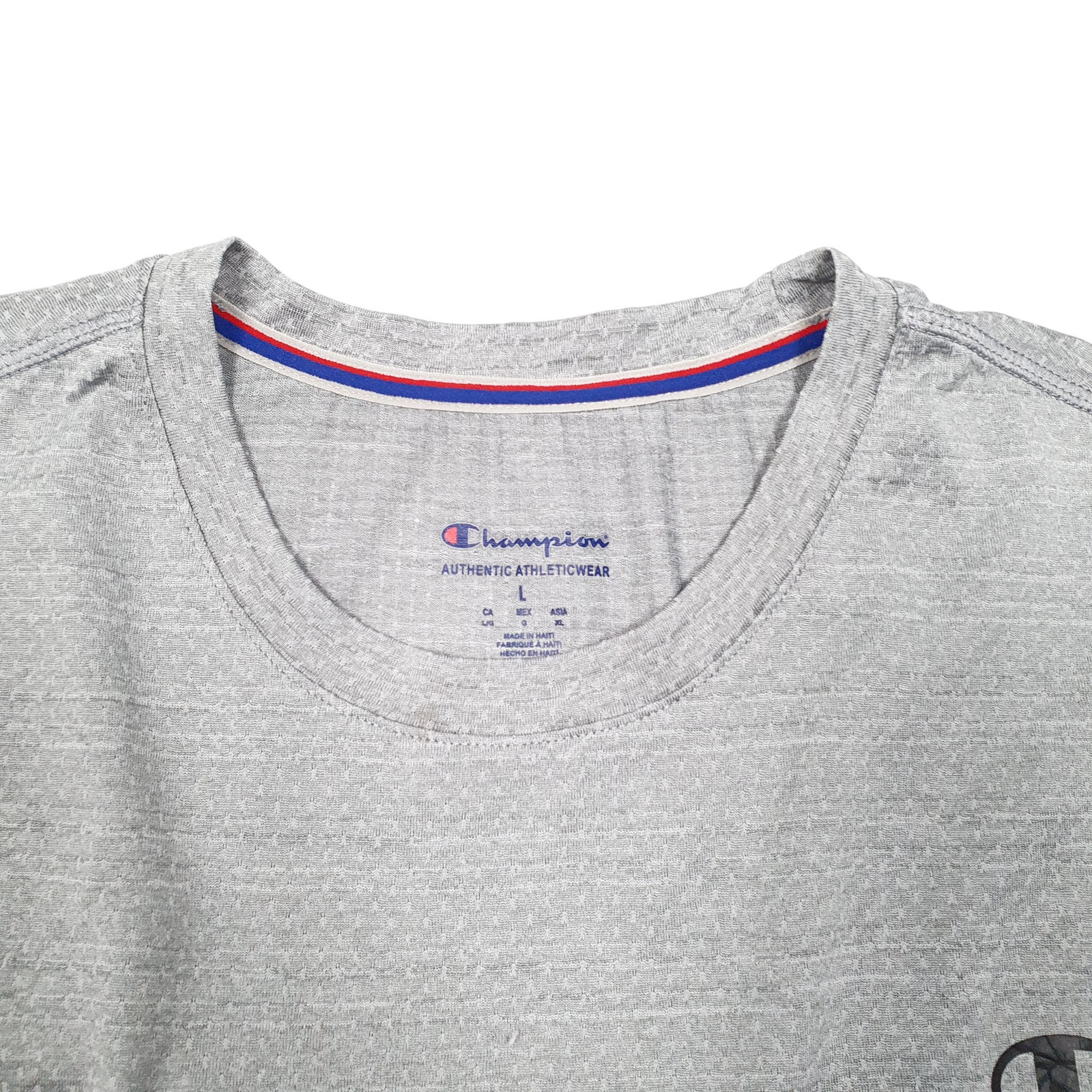CHAMPION Grey T Shirt Tee Sleeveless Vest Active Workout Gym Short Sleeve XL gallery