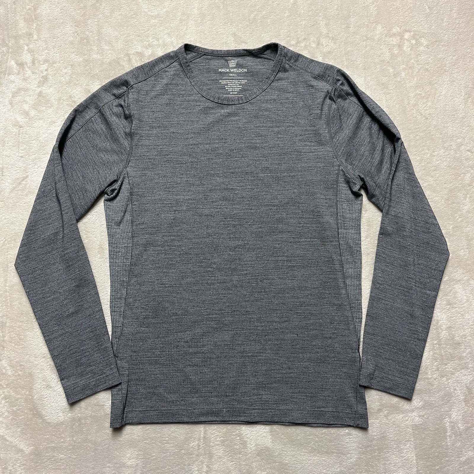 Mack Weldon Shirt Mens Small Gray Long Sleeve Stretch Breathable Lightweight