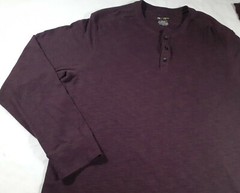 APT 9 Premier Flex Men’s Long Sleeve Burgundy 1/4 button Shirt Sz XXL Cotton/Pol