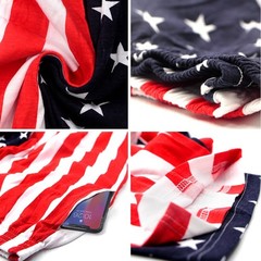 American Flag Joggers for Men with Pockets – Size M Red Sport Sweatpants