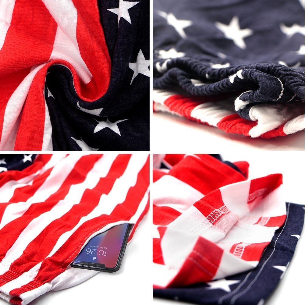 American Flag Joggers for Men with Pockets - Size M Red Sport Sweatpants gallery