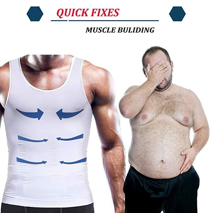 Mens 1/5 Pack Body Shaper Slimming Tummy Vest Thermal Compression Shirt Tank Top gallery