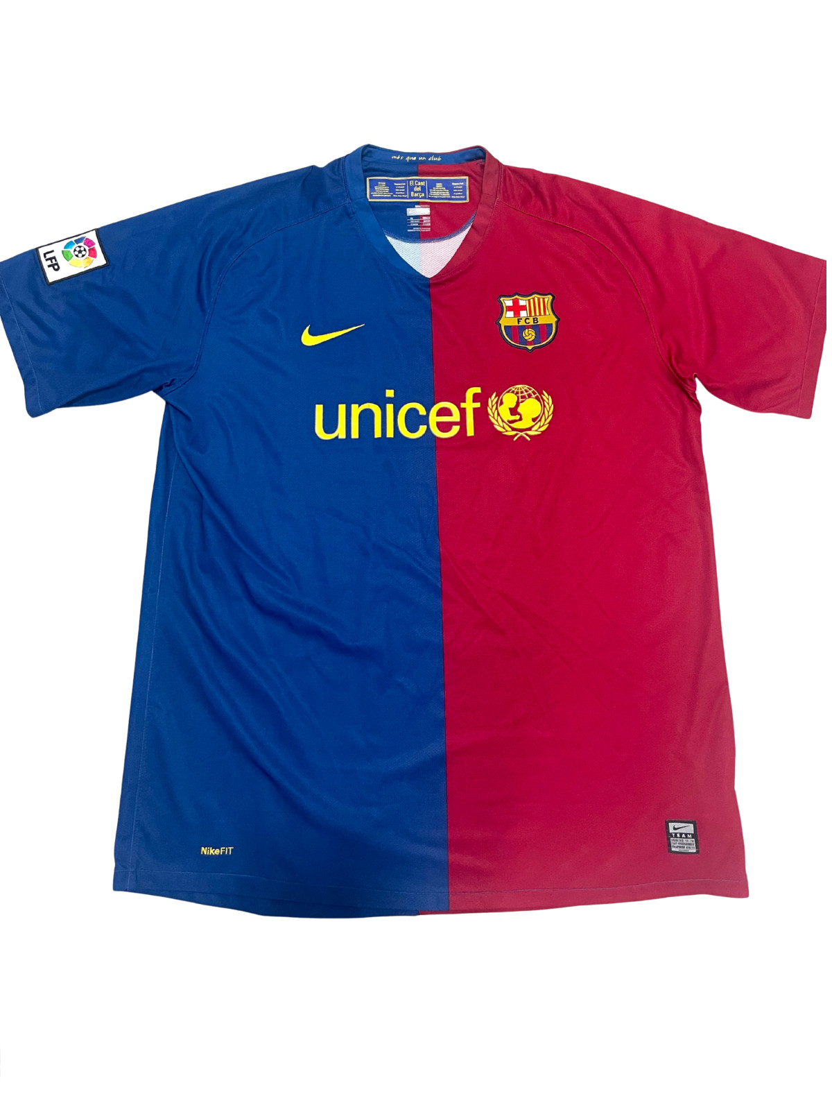 Nike FC Barcelona Home Shirt 2008 2009 UNICEF Jersey XL Messi Era Soccer Footbal gallery