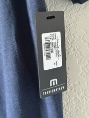 Travis Mathew Mens Medium Short Sleeve T Shirt Christmas Jingle Jangle Golf Blue