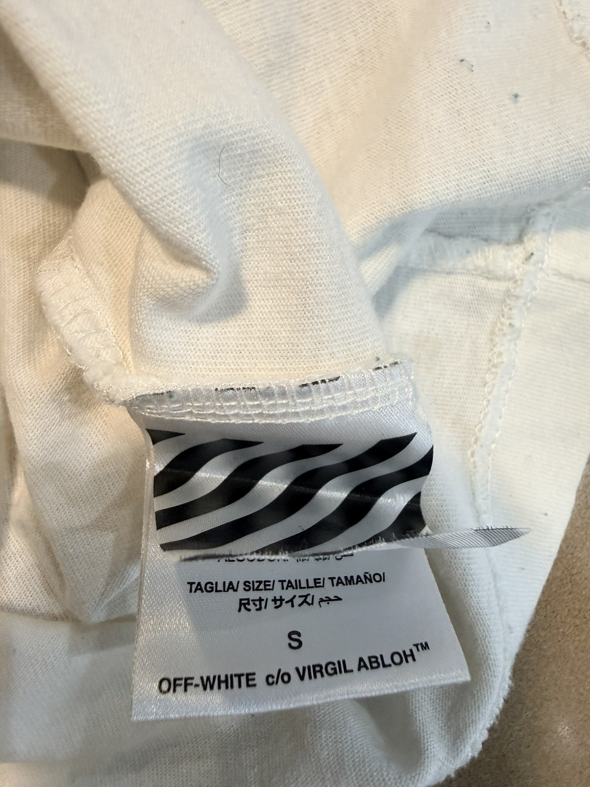Off-White T-Shirt Tee Spray Diagonal Lines Men’s Size S Mirror 2013 Long Sleeve gallery