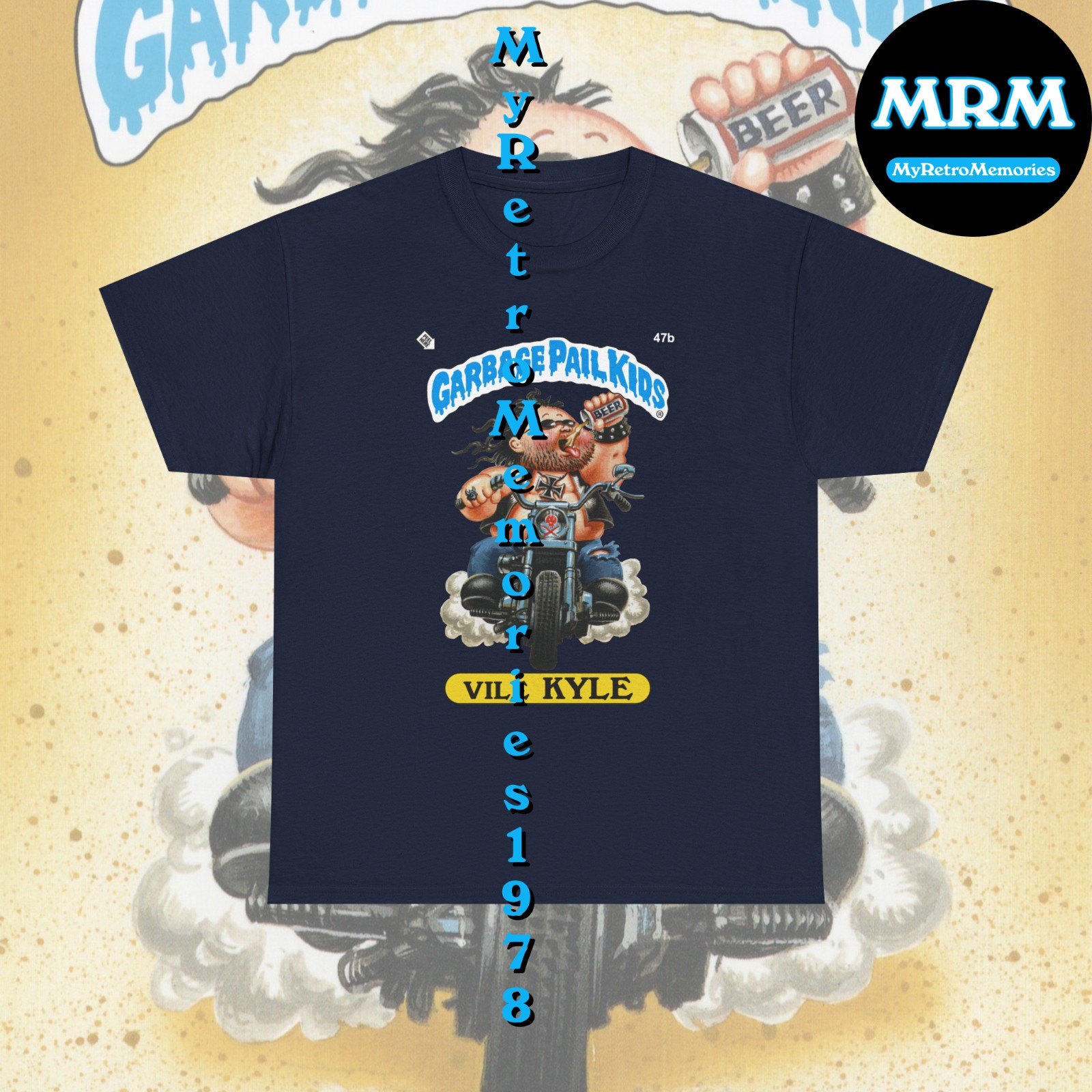 Garbage Pail Kids Disgustin' Justin or Vile Kyle T-shirt S-5XL GPK Retro Tee gallery