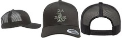 Yupoong Snapback Trucker Structured Embroidered Hat Gun Snake 2A 2nd Amendment.