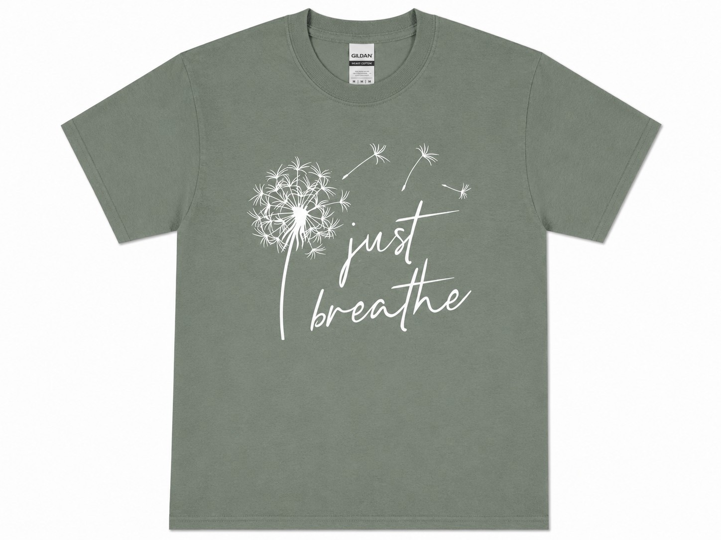 Vintage Just Breathe Meditation Trendy Boho Windflower Graphic Cotton Unisex Tee gallery