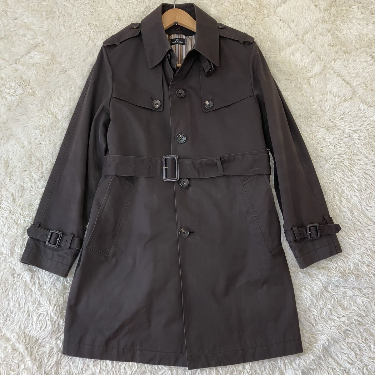Paul Smith 2-Way Cashmere Blend Stripe Coat with Belt Japan gallery
