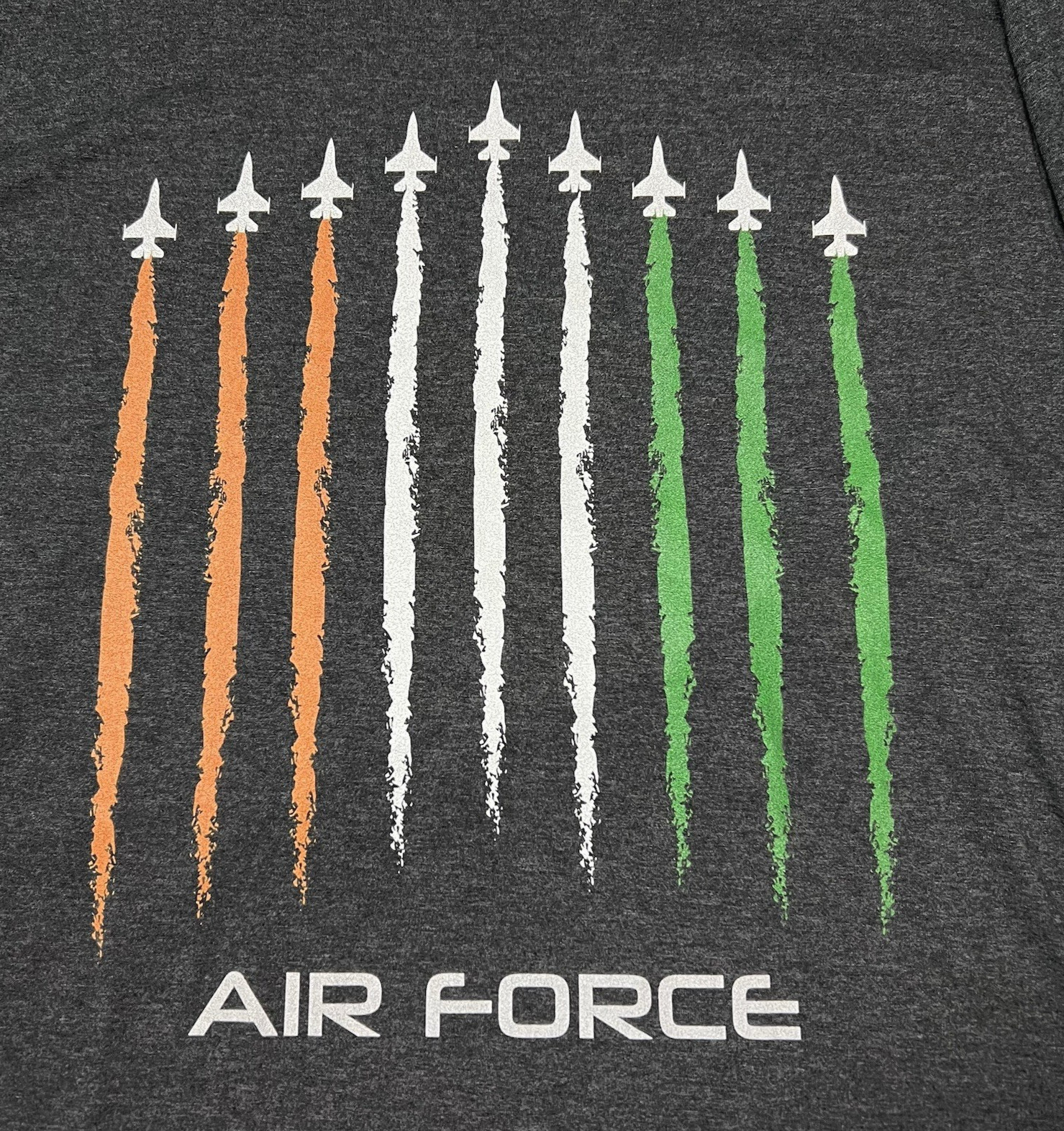 New Port & Company Air Force T Shirt Large Orange White Green India Flag Colors gallery