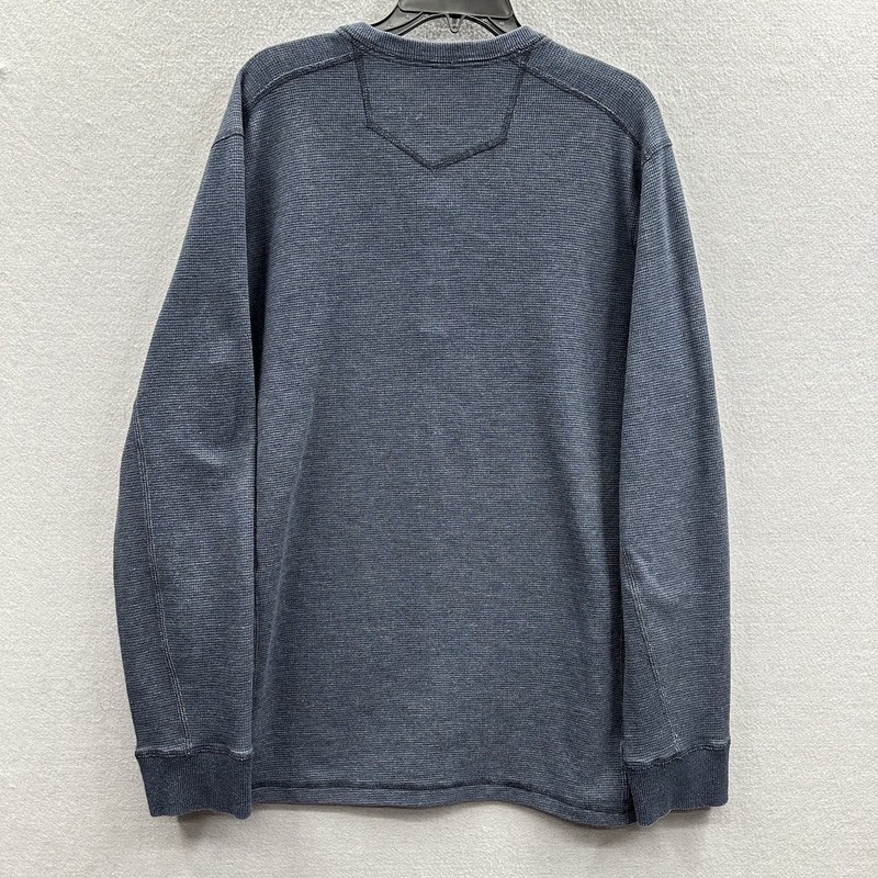 Eddie Bauer Thermal Base Layer Mens L Tall Henley Shirt Blue Long Sleeve Waffle gallery