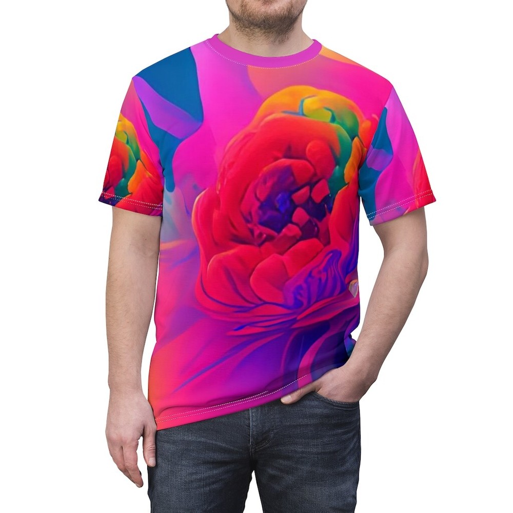 Flower tie-dye t-shirt. Color as shown