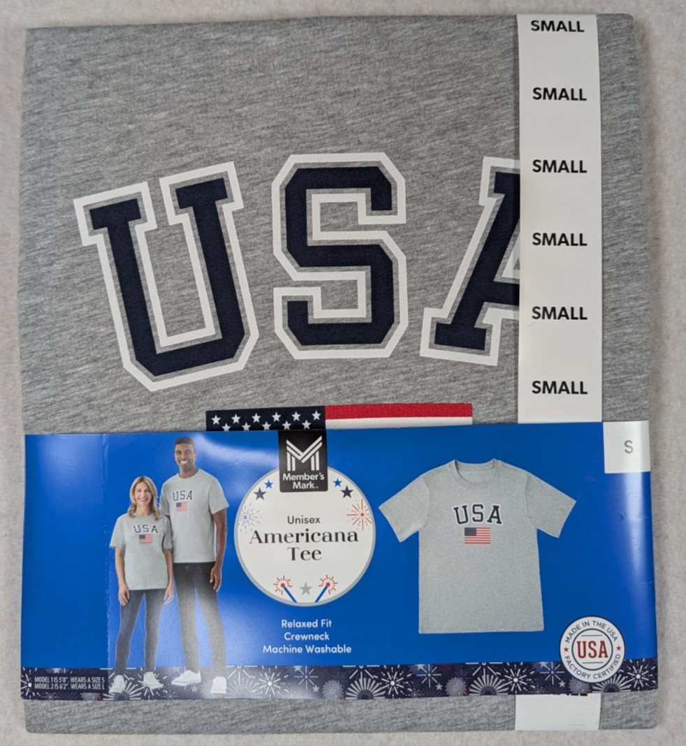 Member’s Mark – Americana – T Shirt Unisex – Size S