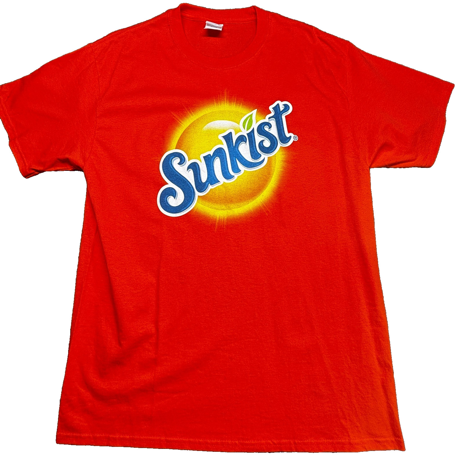 Sunkist Soda Logo Graphic Tee Shirt Orange Port & Company Essential Tee L