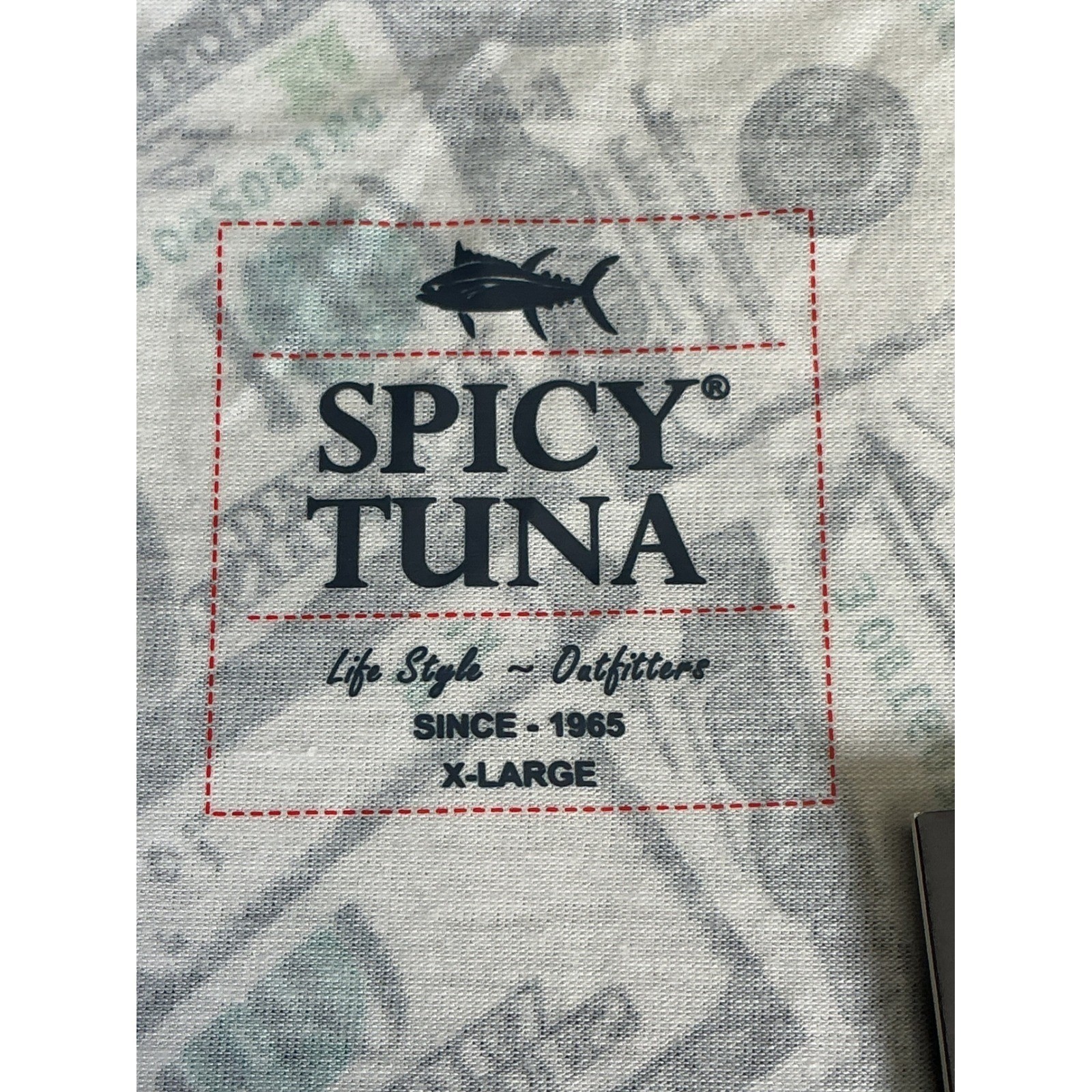 Spicy Tuna Tank Top Money Print Dollar Bills Graphic Mens XL NWT gallery