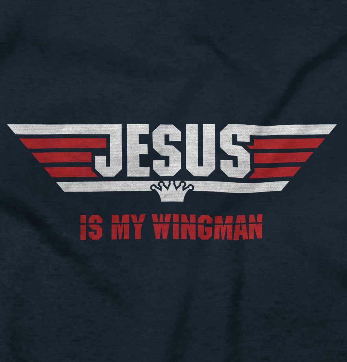 Christian Faith Religion Jesus is my Wingman Womens or Mens Crewneck T Shirt Tee gallery