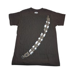 New Star Wars Chewbacca Bandolier Graphic T Shirt Brown Mens