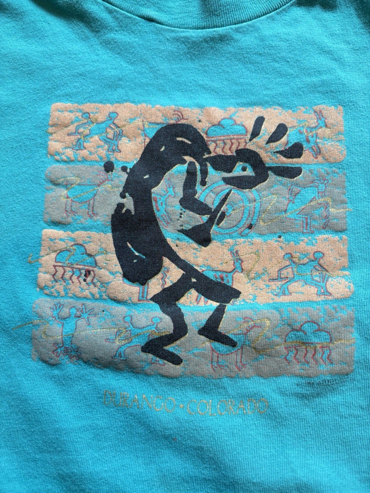 Vintage Hanes Beefy-T Medium Kokopelli Graphic Crew Neck T-Shirt Made in USA gallery
