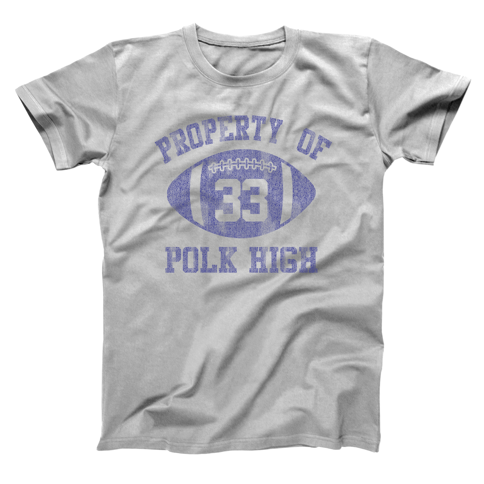 Property Of Polk High Funny Retro Football Uniform Gray Basic Men's T-Shirt gallery