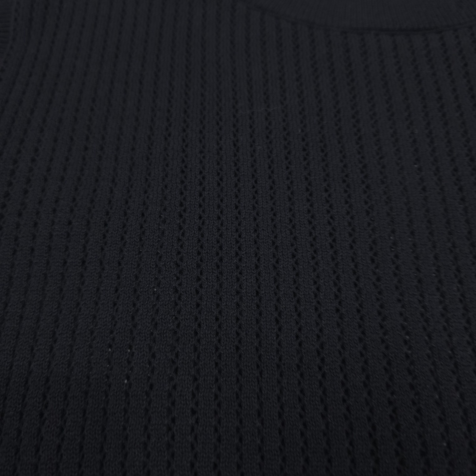 NN07 Huxley Tank Top Mens XL Black Cotton Open Knit Ribbed Collar Cotton gallery