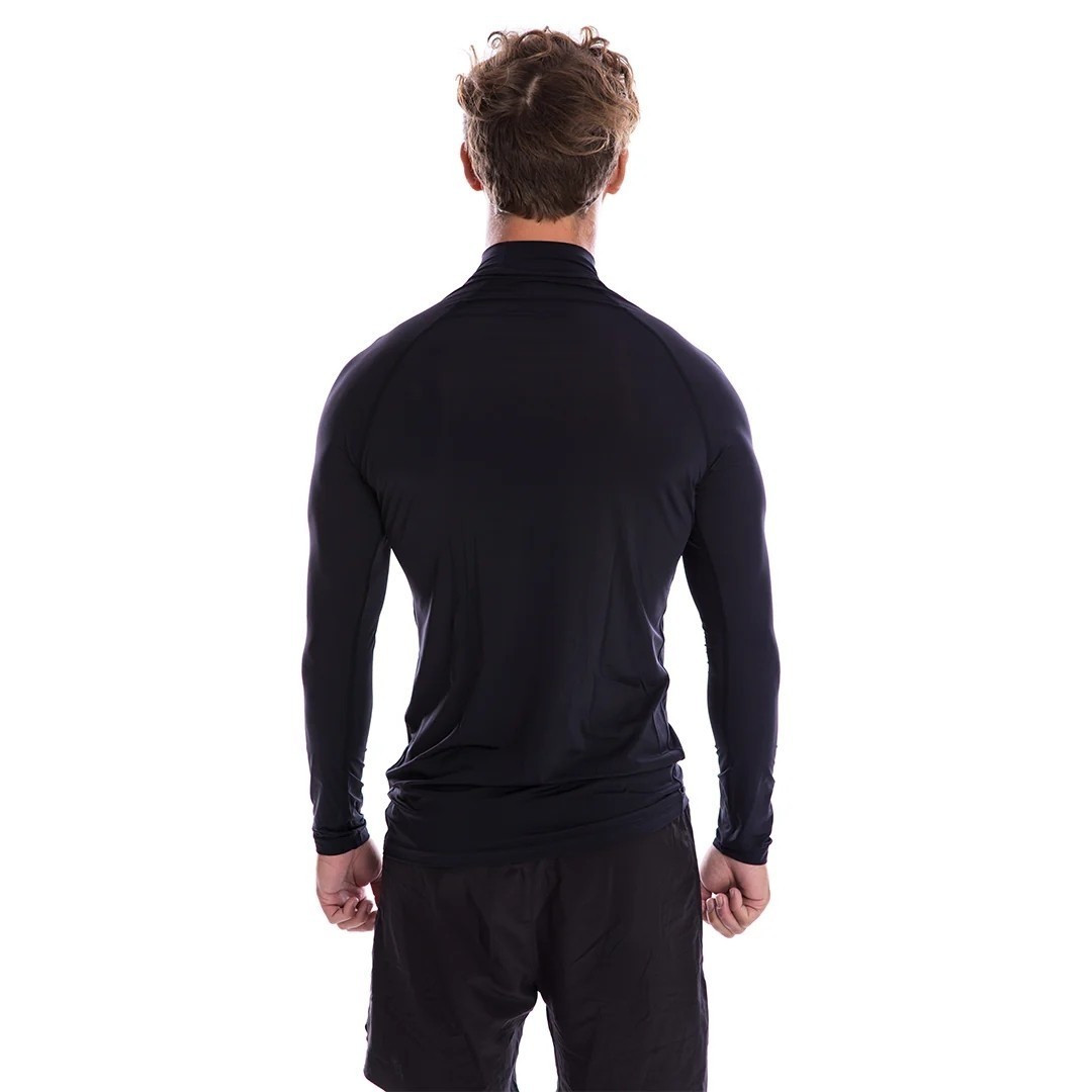 SPArms Men High Neck Sun Protection Body Shirt Size Large UPF 50+ Black Outdoor gallery