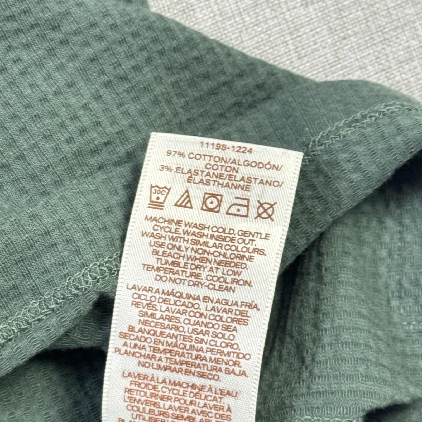 Scotch & Soda Shirt Mens M Green Waffle Crewneck Short Sleeve Stretch Amsterdam gallery