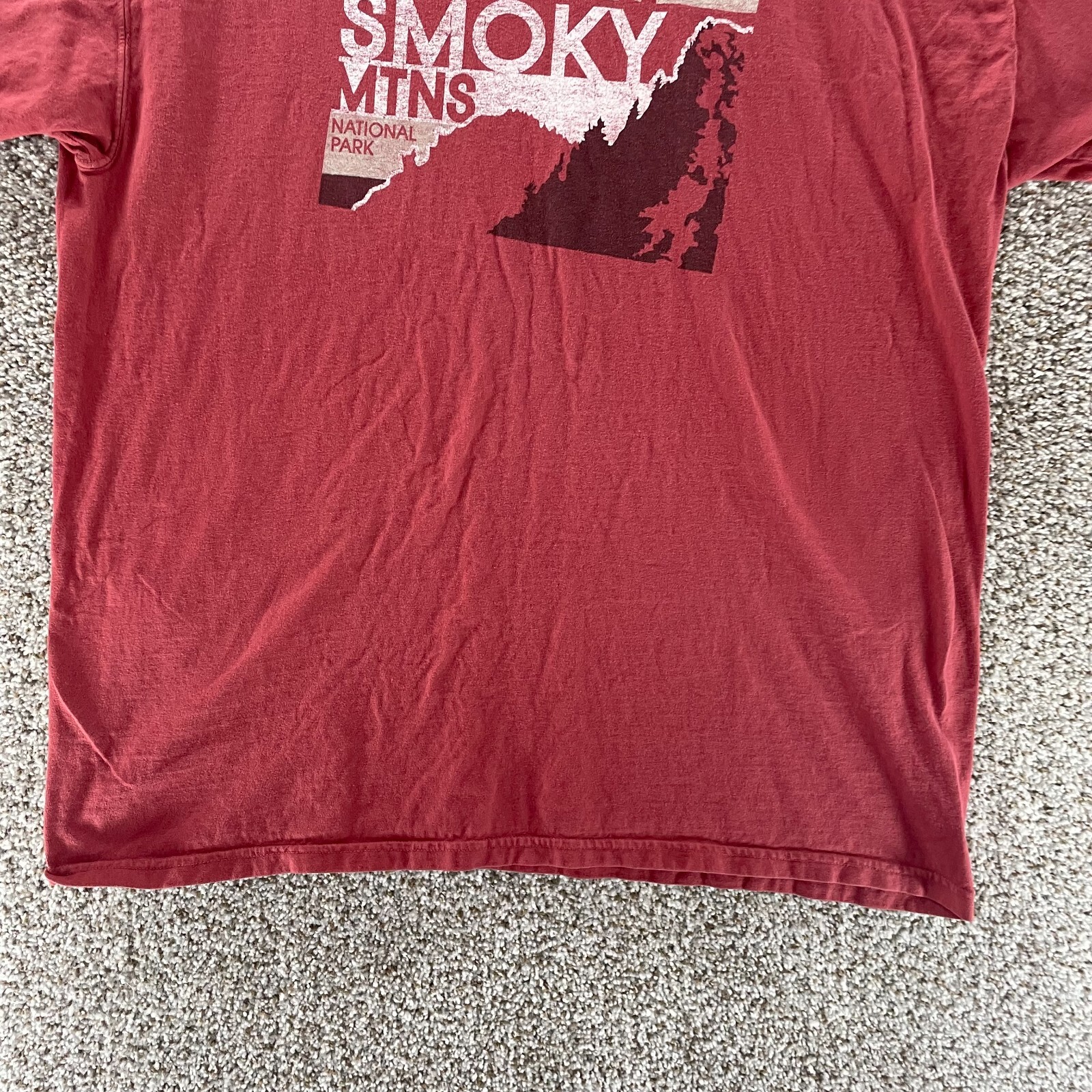 Great Smokey Mountains National Park Mens Extra Large Red Cotton Casual Adult gallery