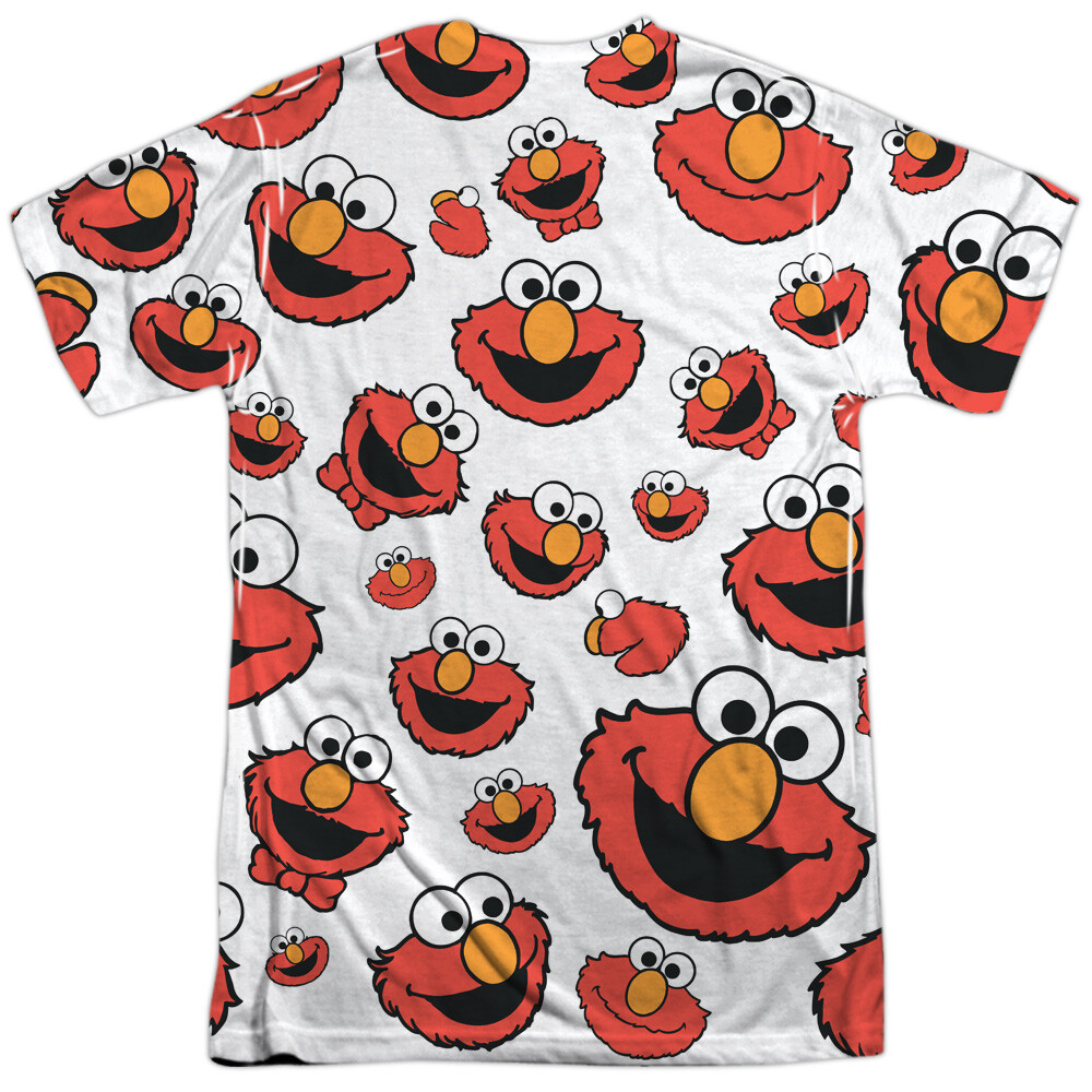 Sesame Street Elmo Face Pattern Unisex Adult Halloween Costume T Shirt, S-3XL gallery