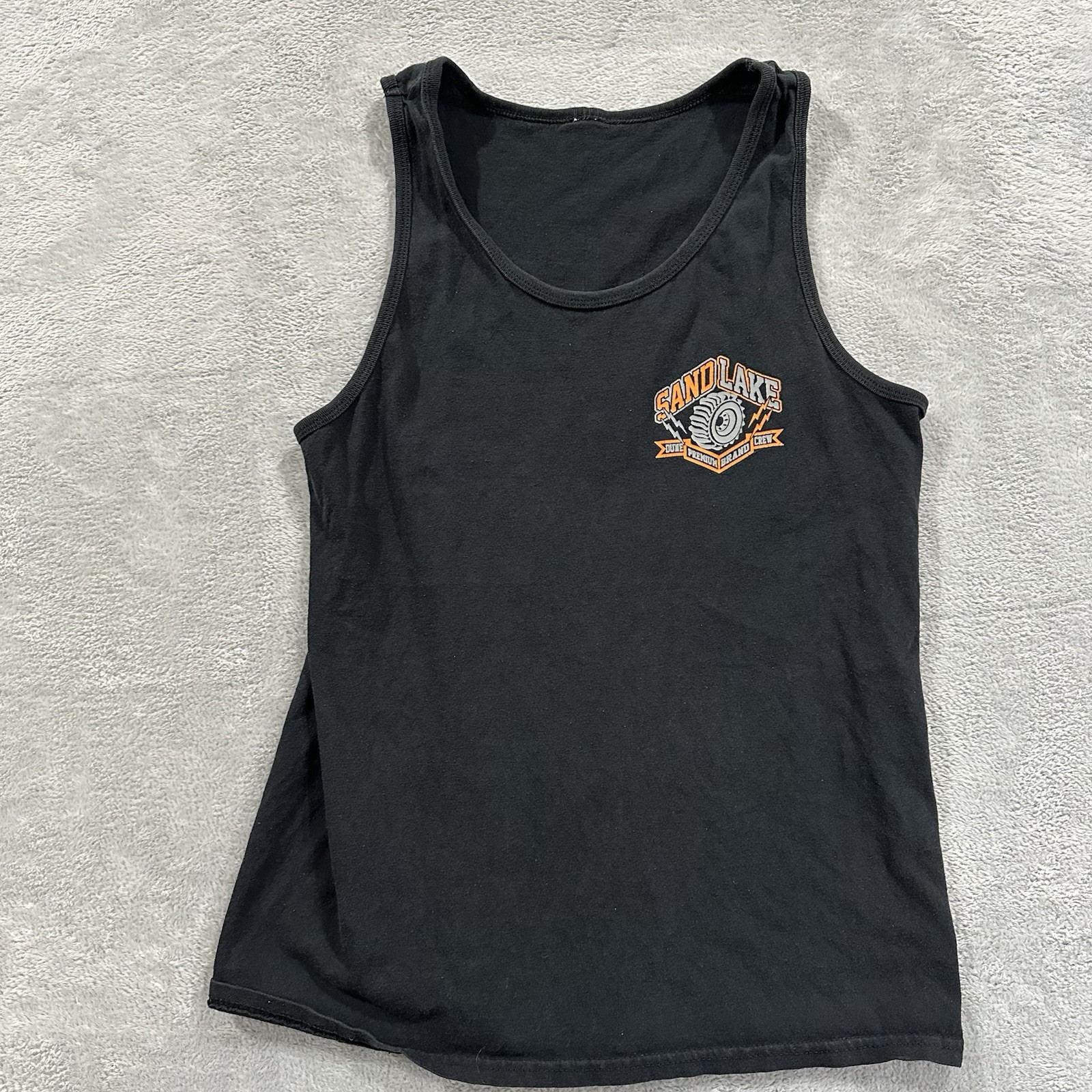 Sand Lake Sleeveless Shirt Tee Men Small Black Orange Logo Y2K Oregon Sport gallery