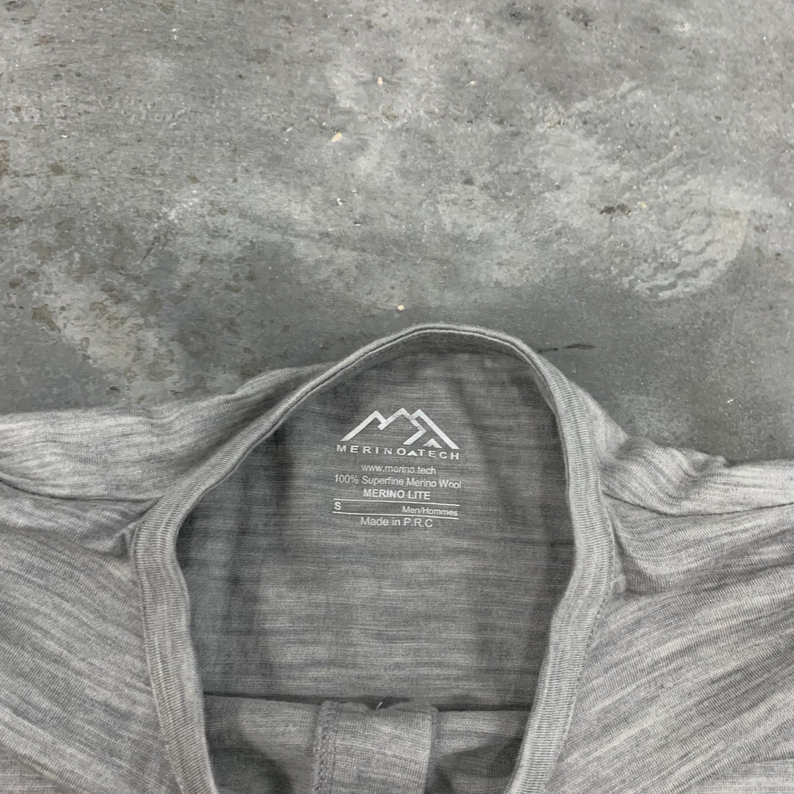Merino Tech Merino Lite Henley Men's Small Gray Long Sleeve 100% Merino Wool gallery