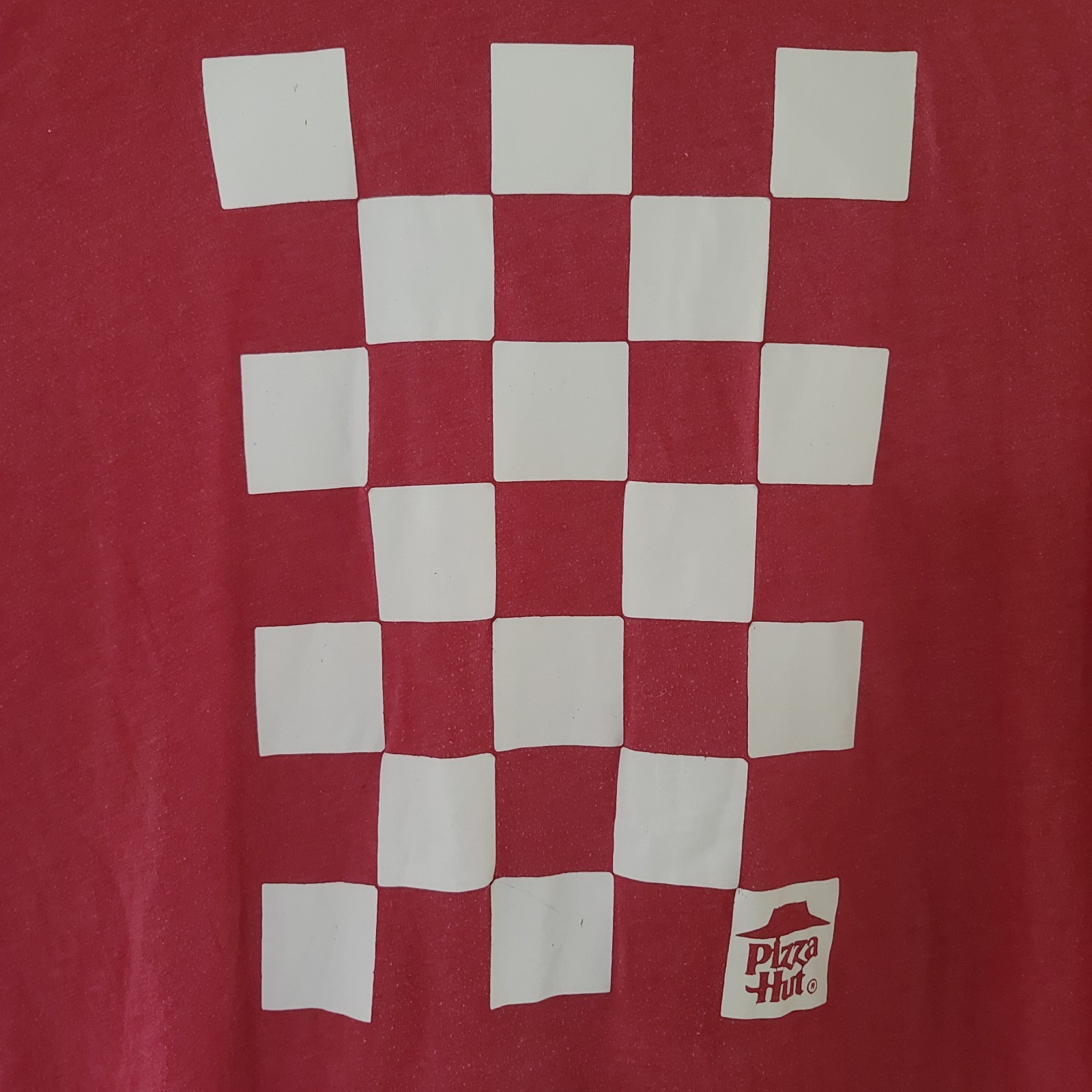 Pizza Hut Red Merch Tee Shirt Sz LG Checkboard Official Merchandise IQ Apparel gallery