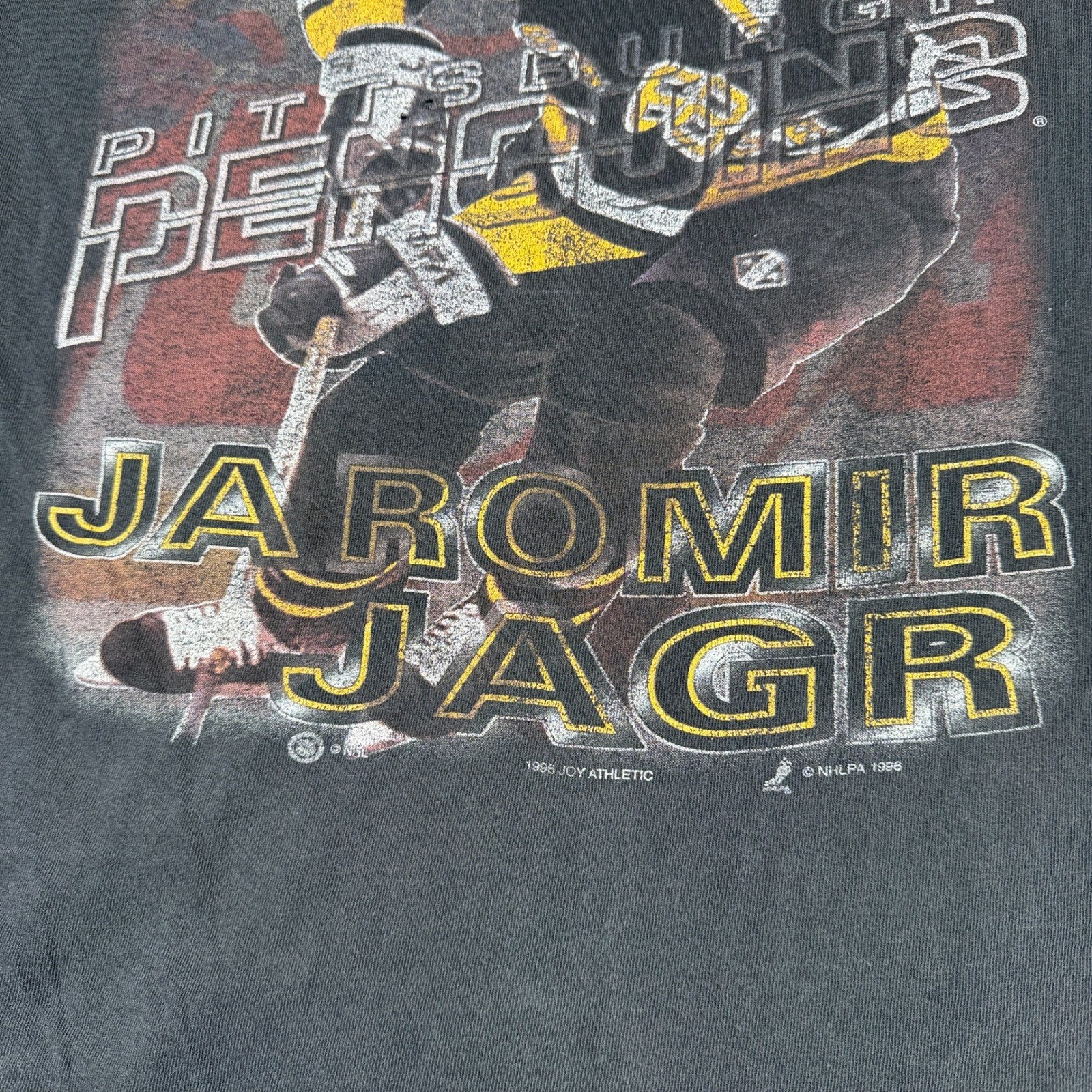 Vintage Pittsburgh Penguins Jaromir Jagr T Shirt Size L Retro Hockey gallery