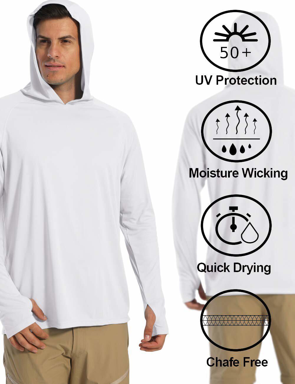 UPF50+ Men's Long Sleeve Sun Skin Protection T-Shirts Outdoor Fishing Hoodies gallery