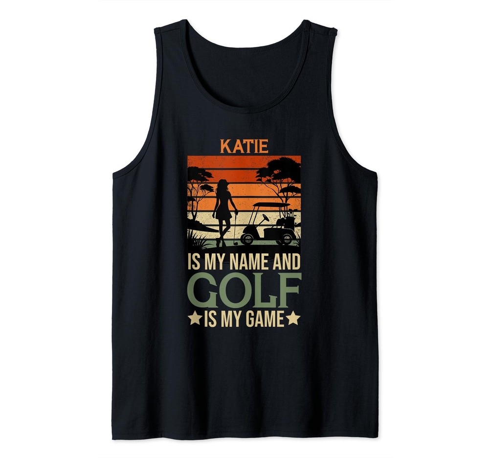 Katie’s Personalized Golf Tank Top: ‘My Name, My Game’ Full Swing Player