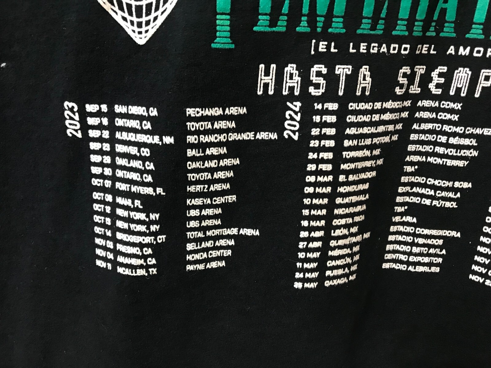 Los Temerarios Shirt Mens XL Black Hasta Siempre Tour 2023 Concert Album Tee gallery