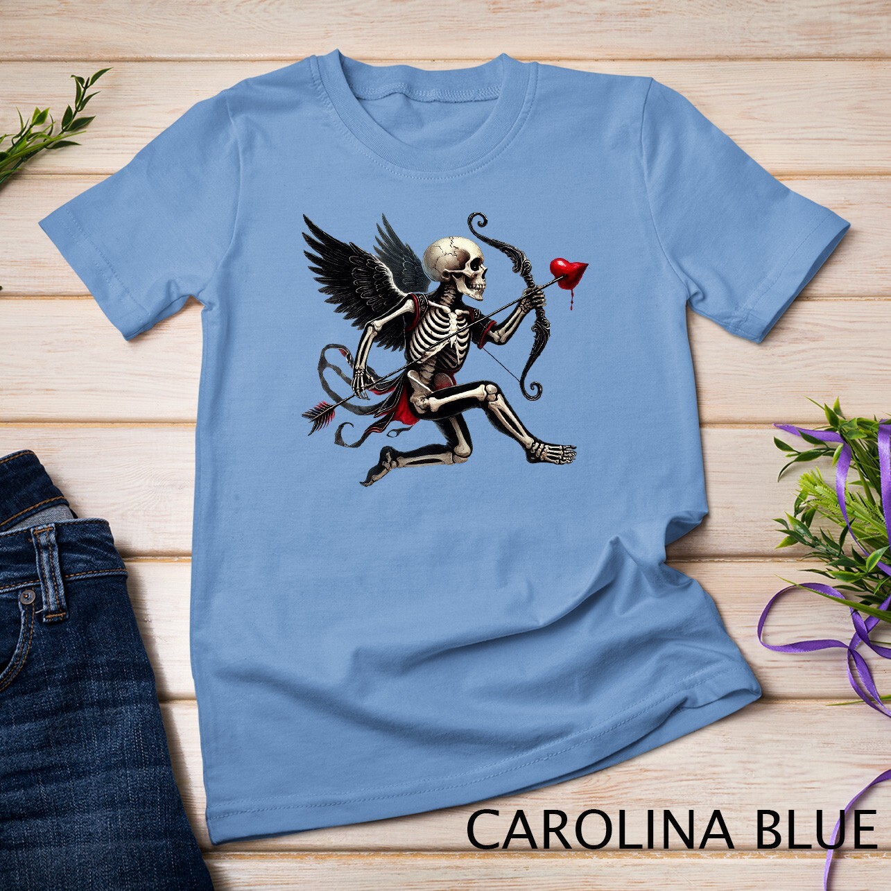 Gothic Valentine A Skeletal Cupid Strikes Funny T-Shirt Unisex T-shirt gallery