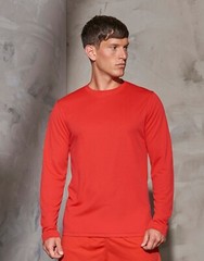 Mens Long Sleeve Polyester T Shirt Cool Quick Dry Wicking Training Top AWDis