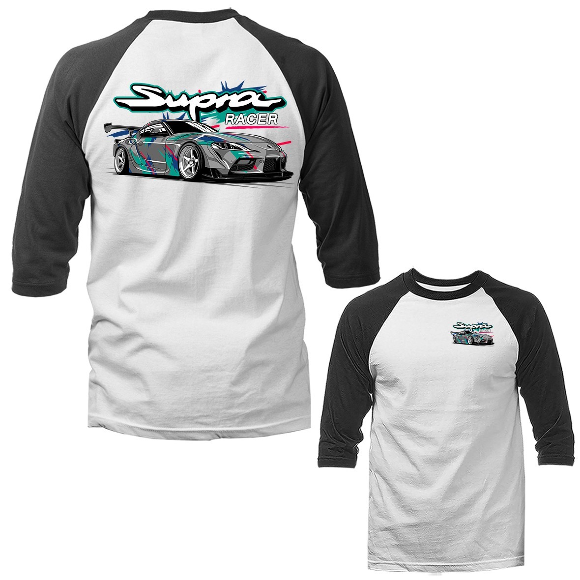 Supra Racer Imported Tuned Custom JDM Sports Car 3/4 Sleeve Raglan gallery