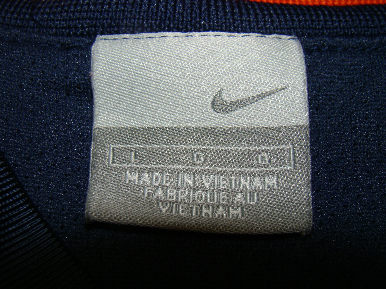 Vintage Nike Mens Size L Satin Swoosh Basketball Blue Orange Tank Top Jersey gallery
