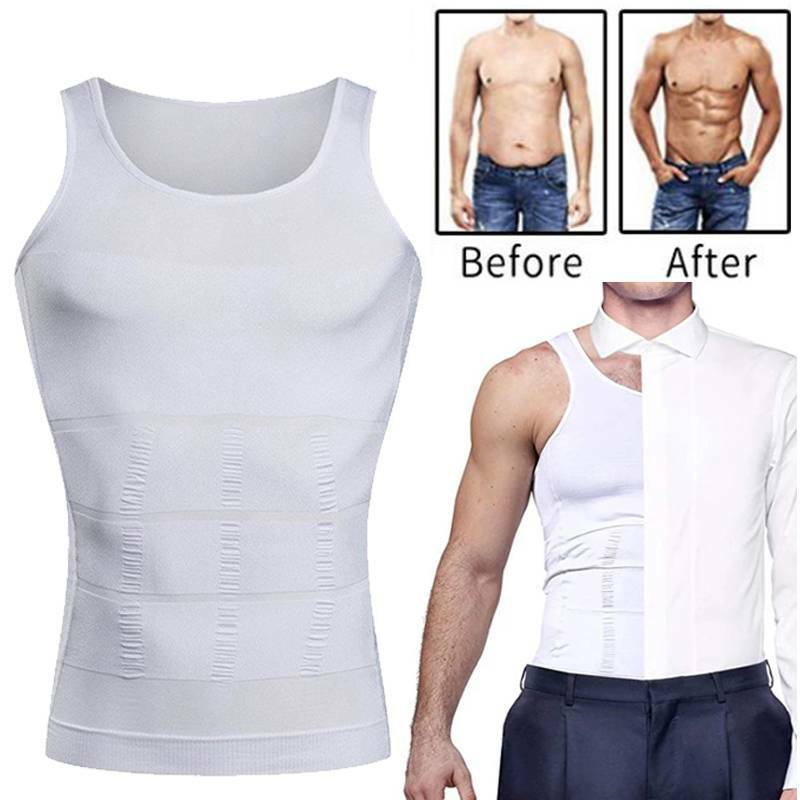 MEN SLIMMING BODY SHAPER BELLY TUMMY CONTROL COMPRESSION VEST SHIRT UNDERWEAR UK gallery