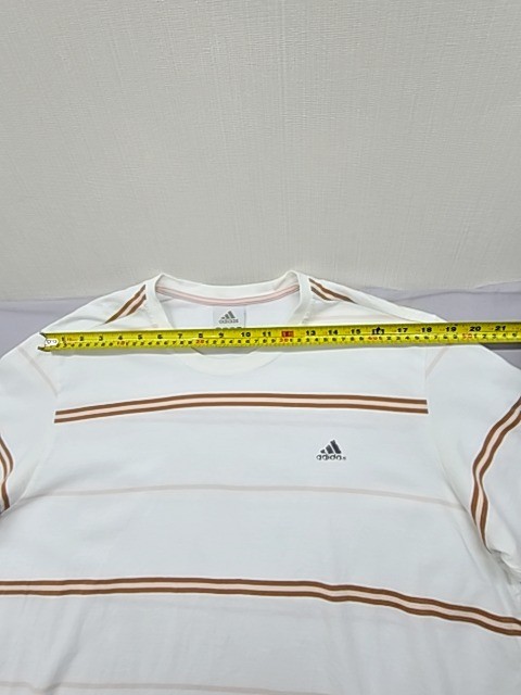 Adidas Originals H. T-Shirt White Striped XL Crew Neck Short Sleeve Casual Tee gallery