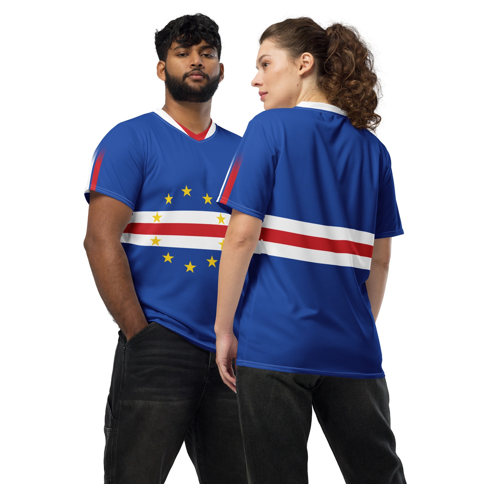 Cabo Verde Flag Sports Jersey, Unisex Adult Cape Verde Eco Friendly Shirt gallery