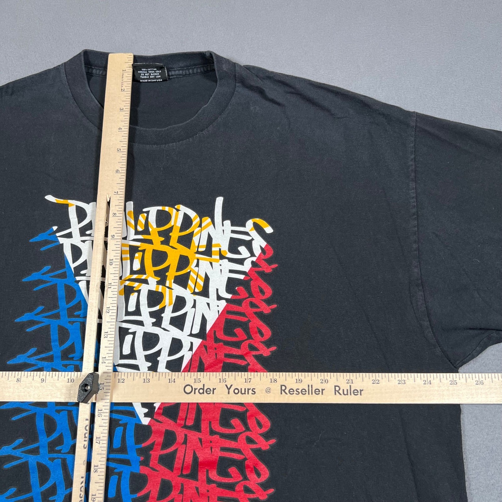 Philippines Flag Graffiti T Shirt Mens 2XL Black Cultured Roots Graphic Tee Y2K gallery