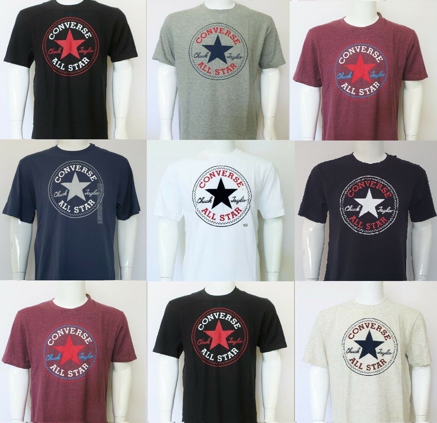 CONVERSE ALL STAR CHUCK TAYLOR CREW NECK 100% COTTON T-SHIRT sz S, M, L, XL, XXL gallery