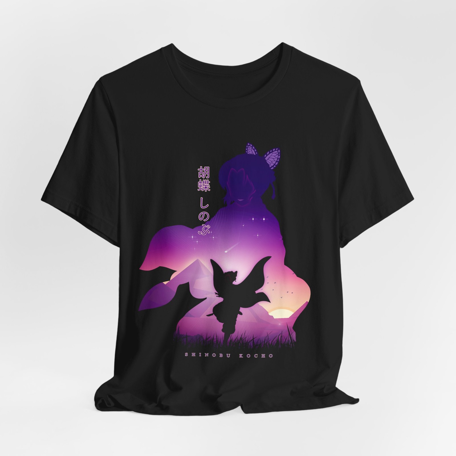 Demon Slayer Anime Shirt, Shinobu Kocho Silhouette Graphic Tee, Japanese Manga gallery