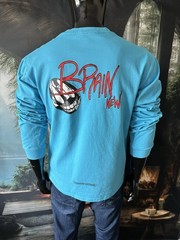 Chrome Hearts Long Sleeve Blue Matty Boy Cotton Tee Size Large “Brain Stain”