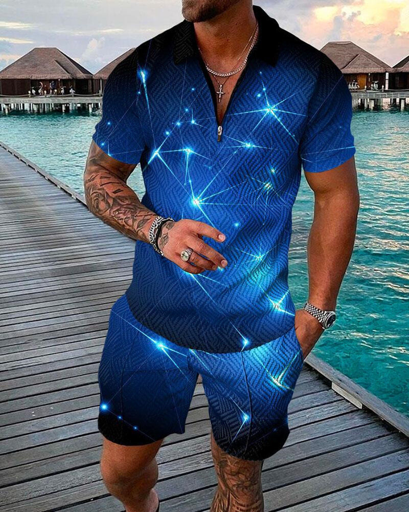 2025 Summer Mens Sweatsuit Short Sleeve T Shirts & Shorts Set 2 Piece Set Outfit gallery