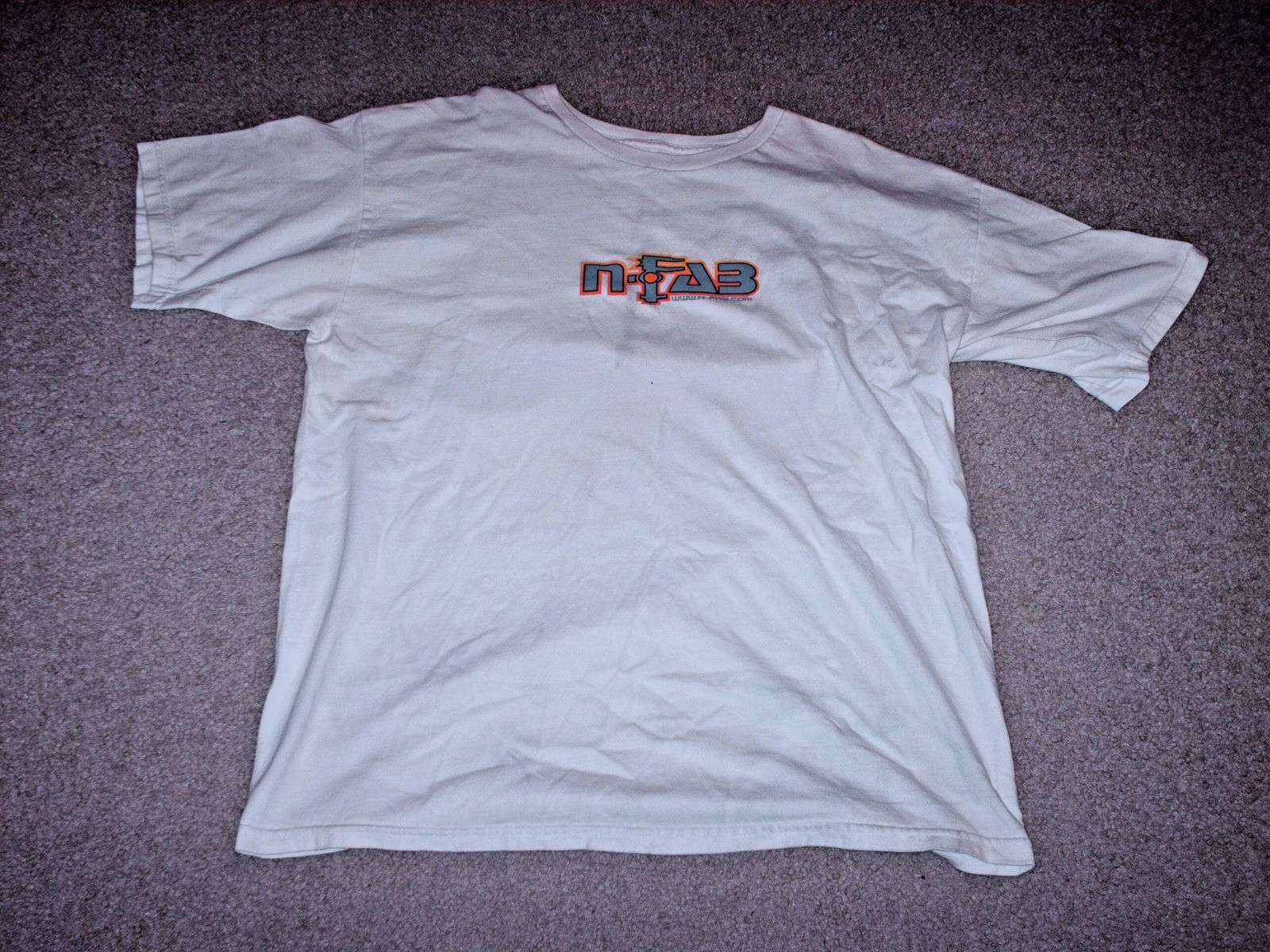 Mens N-FAB Logo T Shirt Large White Orange Gray gallery