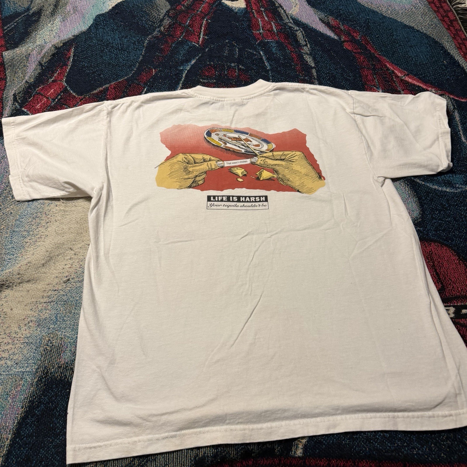 Vintage 90s Sauza Conmemorativo Tequila White Shirt Offiensive Fortune Cookie L gallery