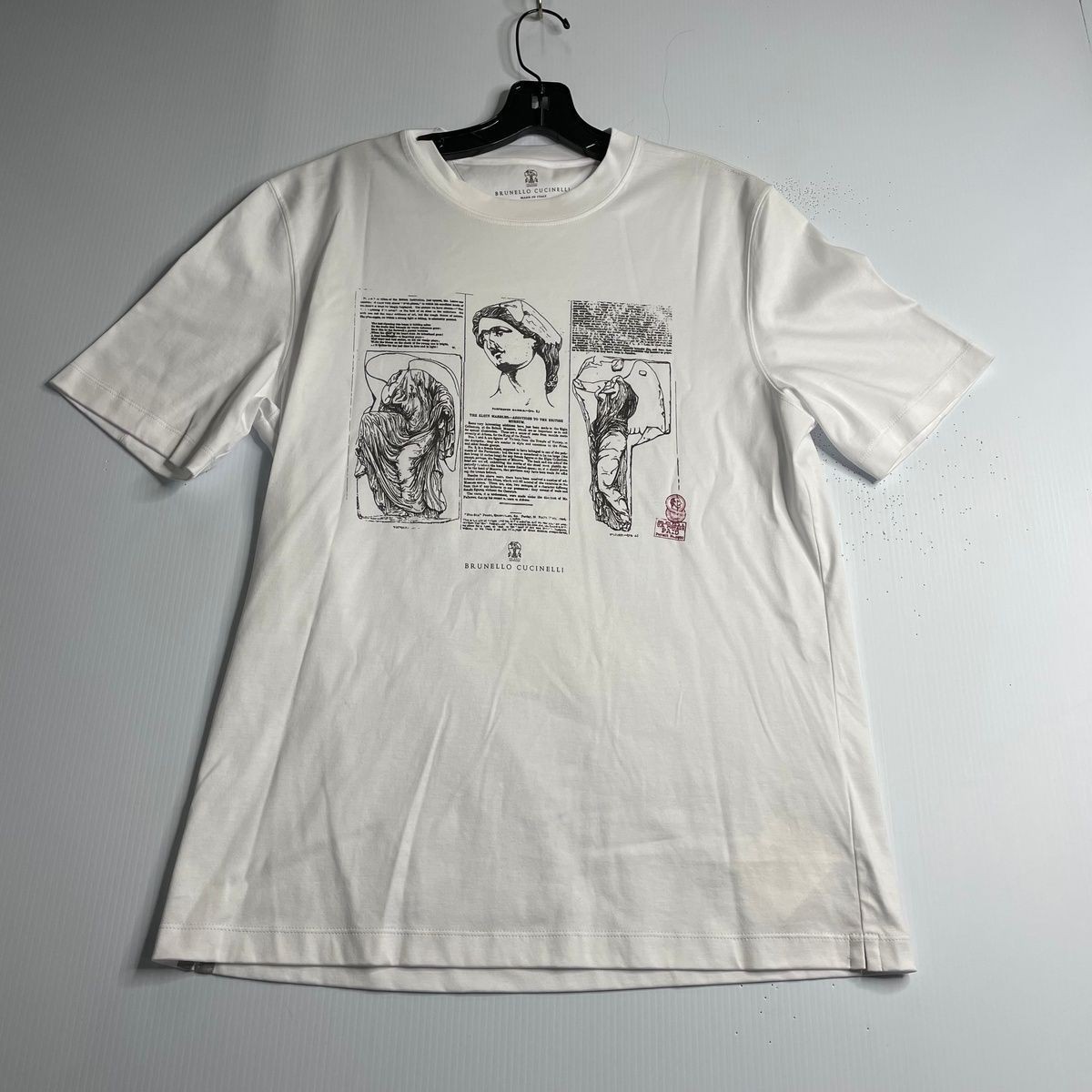 BRUNELLO CUCINELLI Printed Short Sleeve Shirt Men’s Size M White
